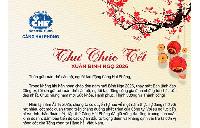 Thư chúc tết của Bí thư Đảng uỷ, Chủ tịch Hội đồng quản trị Phạm Hồng Minh