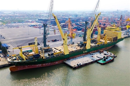 Cảng Tân Vũ (Cảng Hải Phòng) xếp dỡ gần 1.893 tấn hàng siêu trường, siêu trọng