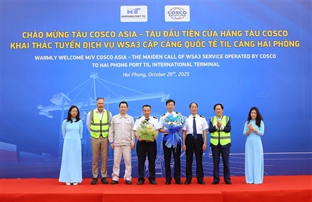 Cảng Quốc tế TIL Cảng Hải Phòng (HTIT) - đơn vị thành viên trong hệ thống cảng thuộc Công ty Cảng Hải Phòng đón tuyến dịch vụ mới kết nối Việt Nam với Nam Mỹ