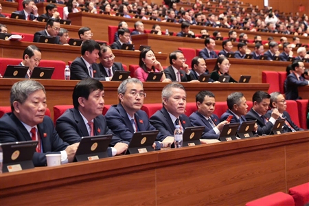 Bí thư Đảng ủy VIMC Nguyễn Cảnh Tĩnh cùng Đoàn đại biểu Đảng bộ Chính phủ tham dự Đại hội Đảng toàn quốc lần thứ XIV